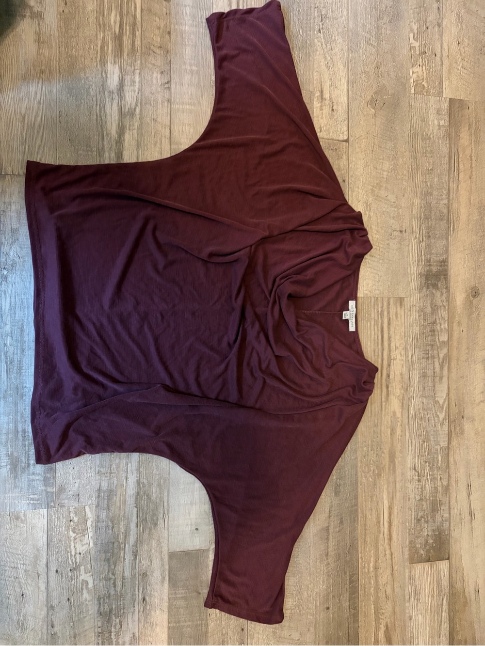 Draped Cowl Neck Top- Burgundy